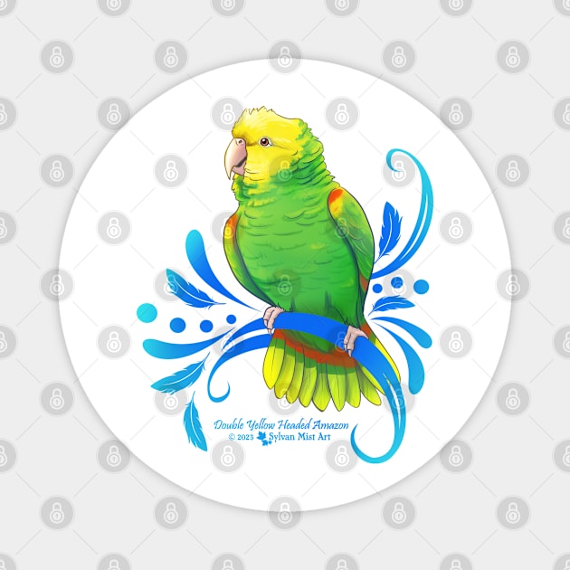 Double Yellow Headed Amazon Parrot Magnet by Sylvanmistart